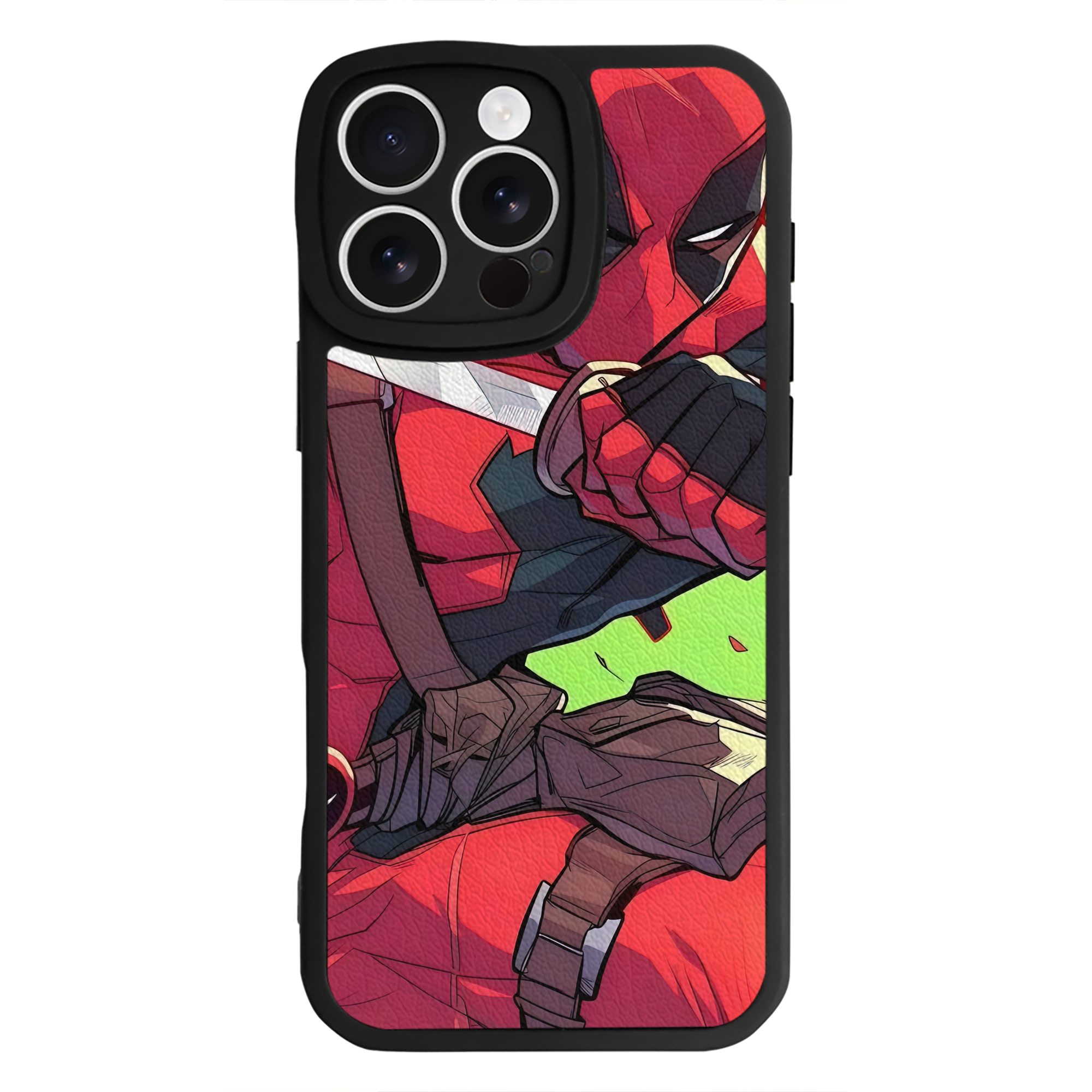 （画像用） Deadpool デッドプール 【iPhone 16シリーズ対応】シリコンスマホケース（レザー調） 材質：シリコン